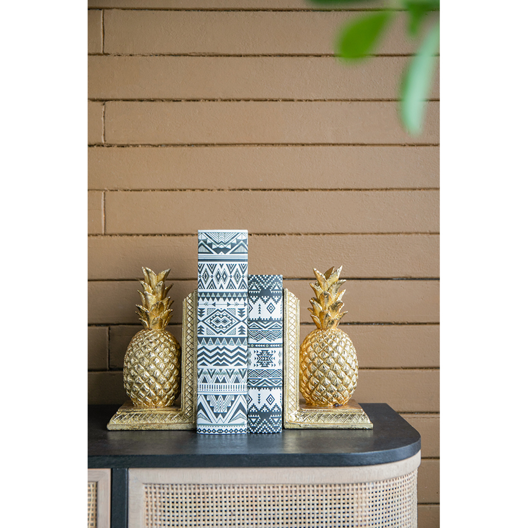 PINEAPPLE BOOKENDS GOLD SET OF 2 image 2